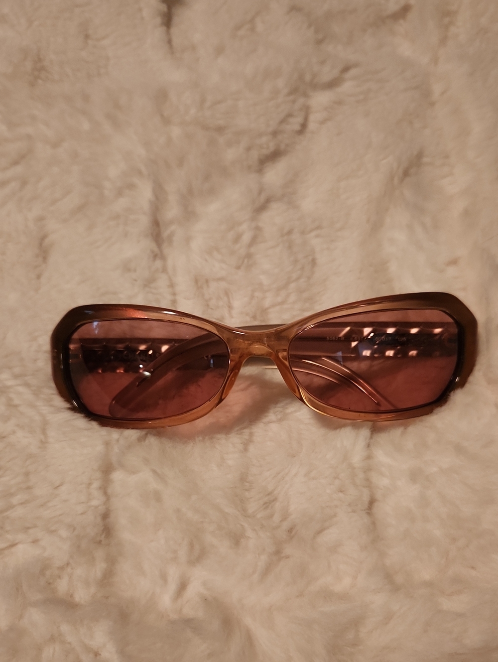 CHANEL Pink Lens Rectangular Women's Sunglasses with Original Case